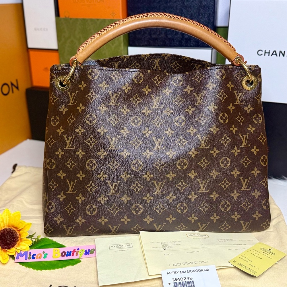 🔥SOLD🌸LOUIS VUITTON🌸 w/COA Artsy MM Monogram Tote Bag 🔥Authentic - Picture 14 of 17
